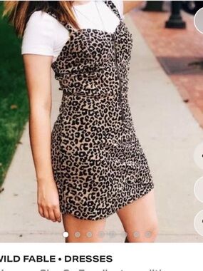 wild fable Leopard Print Mini Dress in Tan and Black